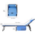 thumbnail image 3 of Dextrus Outdoor Powder Coated Steel Chaise Lounge - Blue, 3 of 5