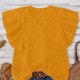 thumbnail image 5 of Tops de Color Sólido para las Mujeres Blusas de Cuello en V Manga Corta Plisada, Botón de Moda Casual, 5 of 7