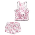 thumbnail image 7 of Psesaysky Axolotl Cherry Blossom Girls Tankini Two Piece Swimsuits Bathing Suits for Girls Round Neck Swim Tank Top and Drawstring Bottoms for 6-15Y, 7 of 7