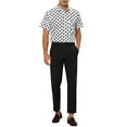 thumbnail image 2 of INSPIRE CHIC Dress Shirts for Men's Slim Fit Polka Dots Button Short Sleeves Short Shirts Tops M White, 2 of 5