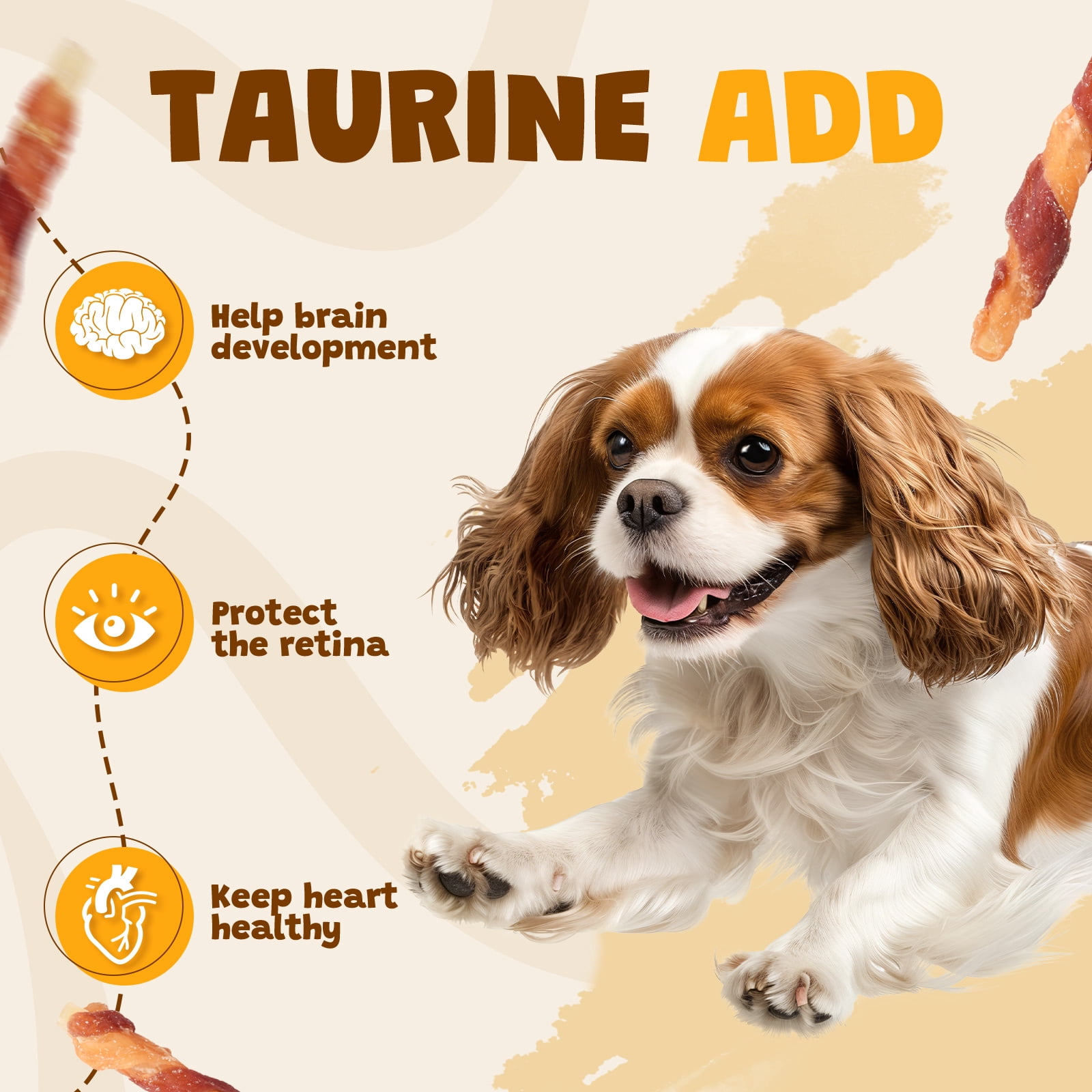 (3 pack) ASMPET Rawhide Free Dog Treats Chicken Jerky & Duck Wrap Cod Sticks, Healthy Treats for Dogs, Soft Chewy Healthy Natural Treats, 15pcs, 11oz