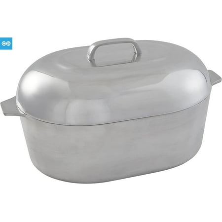 

Heavy Duty Cajun Oval Cast Aluminum Roaster 18” Silver