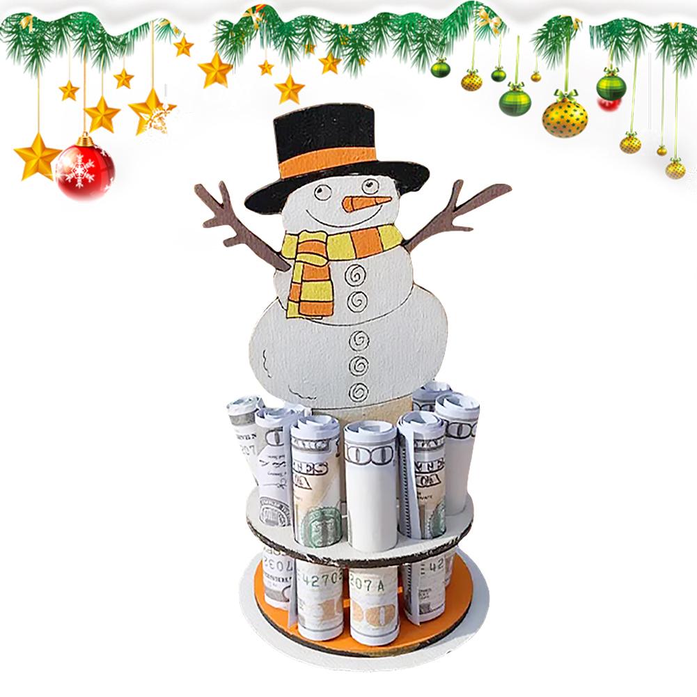 8 Porte-Monnaie De Noël En Bois - Cartes à Insérer Pour Argent, Décoration De Sapin, Cadeau