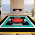 thumbnail image 2 of Design&I 9'x12' Washable Area Rug Wet Record Vinyl Music Cd Retro Groovy Concentric Tapete Redondo for Great Room, Large Living Giant Skid-Resistant, 2 of 7