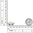 thumbnail image 6 of Gem Stone King 18K Yellow Gold Plated Silver Blue Simulated Opal Ring Set with Moissanite (2.02 Cttw) (Size 8), 6 of 6