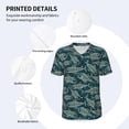 thumbnail image 3 of Hirioo Fish Style for Men's Baseball T-shirt Shirts Short Sleeve Casual Summer Button Stretch T Shirts,Size S-4XL-3X-Large, 3 of 7