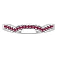 thumbnail image 2 of Dazzlingrock Collection Round Ruby Contour Curved Stackable Wedding Band for Women in 925 Sterling Silver, Size 8.5, 2 of 4