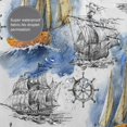 thumbnail image 6 of Nautical Shower Curtain Sailboat Rudder Bathroom Shower Curtain Ocean Sea Theme Bath Decor Fabric Waterproof Shower Curtains Set 72 x 72 Inch, 6 of 6