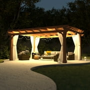 Veikous 12 × 14 عريشة خشب الأرز مع سقف مسطح وحصص أرضية للفناء الخارجي والحديقة والسطح