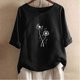 thumbnail image 1 of Fiudx Liquidación de Ahorros de Verano Camiseta Estampada a La Moda para Mujer, Blusa de Manga Corta, Tops Informales con Cuello Redondo, 1 of 4