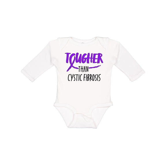 Inktastic Tougher than Cystic Fibrosis Boys or Girls Long Sleeve Baby Bodysuit