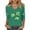 Green, variant on Odbmxy St. Patty's Day T-Shirts Womens Plus Size V-Neck 3/4 Sleeve Shirts for Women Graphic Party Funny Loose Black Leisure Shirts