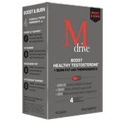 Mdrive Boost and Burn Testosterone Booster and Fat Burner for Men, Natural Energy, Strength, Stress Relief, Lean Muscle with Zinc, KSM-66 Ashwagandha, Cordyceps, Advantra Z, Chromax, 60 Capsules
