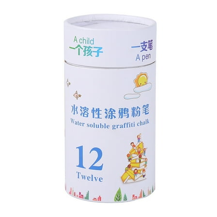 12Pcs Dustless Chalk Washable Colored Sidewalk Chalk with Chalk Holder for Chalkboard Blackboards Drawing Writing