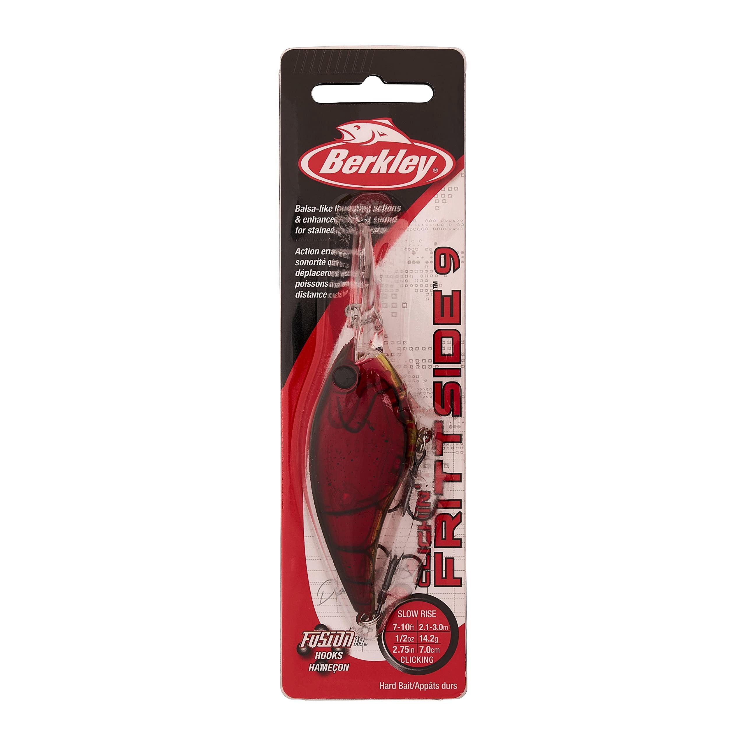 Berkley Clickin’ Frittside Fishing Lure, Ghost Red Craw, 9 (1/2 oz)