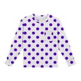 thumbnail image 5 of vdgthytj Girls Long Sleeve Shirts Kids Trendy Polka Dots Printed Round Neck Basic Tee Tops Fall Clothes, 5 of 7