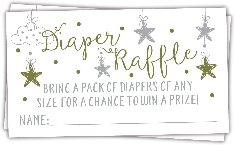 50 Royal Prince Diaper Raffle Tickets Boy Baby Shower Game 