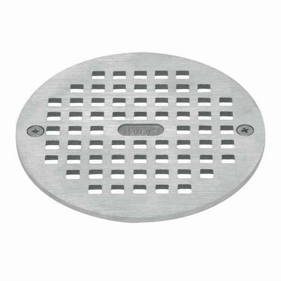 Oatey 5 1/4 in Dia, Brass, Nickel, Grate: Round, Grate 80050