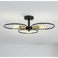 thumbnail image 4 of H.F Artsy 3-Light Modern Ring Jhumar Pendant Ceiling Chandelier Light For Bedroom | Kitchen Island | Diwali Decoration (Bulb Not Included) - Metal, 4 of 4