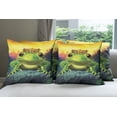 thumbnail image 6 of Ambesonne Animal Throw Pillow Cover 4 Pack, Frog Prince with Crown, 16", Green Yellow, 6 of 7