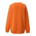 thumbnail image 5 of IROINNID Women's Long Sleeve Sweatshirt Round Neck Thigh-Length Print Loose Autumn Pullover Tops Sweatshirt, Orange, 5 of 5
