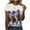 12-Multicolor, variant on Tops for Women under $5 Short-sleeved Round Neck Pullover Horse Printed Casual T-shirt Multicolor