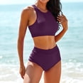 thumbnail image 2 of NICKSUN High Waisted Bikini Sets for Women, 2 Piece Swimsuit Women High Neck Bikinis Racerback Bathing Suits, 2 of 4