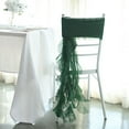 thumbnail image 2 of BalsaCircle 6 Hunter Green Premium Solid Curly Chiffon Chair Sashes Wedding Slipcovers, 2 of 8
