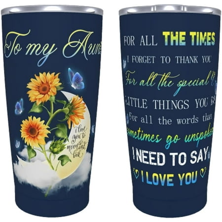 

Aunt Gifts from Niece Nephew 20 Oz Stainless Steel Auntie Tumbler Mugs Birthday Gifts Idea for Women Cool Aunt Coffee Tumblers Mug Aunt Gifts for New Aunt Aunt One Size
