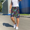 thumbnail image 4 of Cauagu Watercolor Floral Paisley Print Pajama Bottoms for Men Sleep Pajama Shorts Elastic Waistband Sleep Pajama Short Men's PJ Shorts -3X-Large, 4 of 6