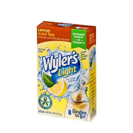 Wyler's Light Drink Mix Singles To Go! Lemon Iced Tea, Sugar Free, 8-ct box