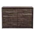thumbnail image 1 of Commode double CorLiving Newport de style milieu de siècle, 8 tiroirs, en bois d'ingénierie, marron, 1 of 9