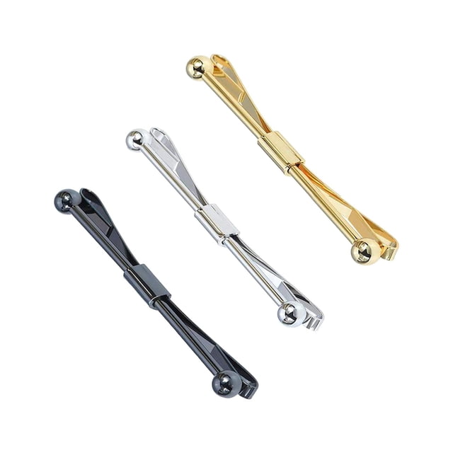Ensemble de 3 Pcs pour Hommes : Pince à Col, Épingles à Cravate en Alliage d'Aluminium, Barrette à Cravate, Col de Chemise