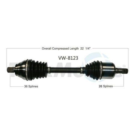 CV Axle Shaft Fits select: 2009-2018 VOLKSWAGEN TIGUAN, 2015 AUDI Q3