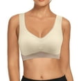 thumbnail image 3 of Sngxgn Womens Adjustable Strap Sports Bra Wireless Padded Bra Yoga Workout Crop Top(Beige,XL), 3 of 7
