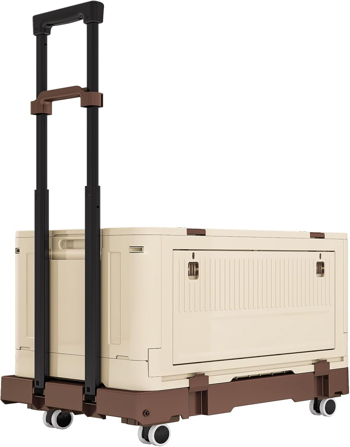 Folding Utility Cart Portable Rolling Crate,1-Tier Portable Utility Cart,Multi Functional Collapsible Carts with 4 Wheels,Adjustable Folding Trolley for Teachers,Shopping,Warehouse,Office and Outdoor