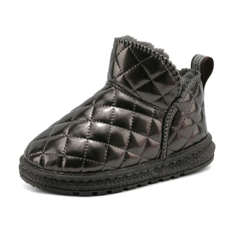 

Boys Girls Snow Booties Ankle Boots Winter Shoes Faux Fur Lined Waterproof