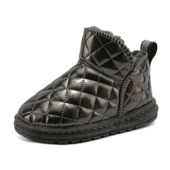 Boys Girls Snow Booties Ankle Boots Winter Shoes Faux Fur Lined Waterproof