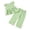 Green, variant on REDARER Toddler Girls Gingham 2-Piece Outfit, Flutter Sleeve Top & Pants Casual Summer Set,4-5 Years