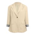 thumbnail image 3 of Vedolay Coats Womens Fashion Open Front Long Sleeve Office Blazer Jackets with Pocket,Khaki XXL, 3 of 5