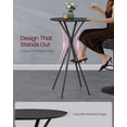 thumbnail image 4 of 23.6" Round Bar Table, Metal High Top Table for Kitchen, Home Bar & Living Room, Modern Pub Bistro Table, 41.3" Height, Ink Black, 4 of 6