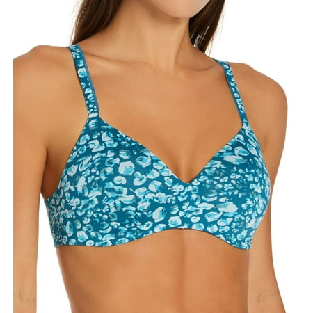 

Women s Hanes HU03 Ultimate T-Shirt Soft Contour Wirefree Bra (Petro Animal Print 38D)