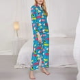 thumbnail image 3 of Fotbe Color Dachshund Dog Pattern Long Sleeve Pajama Set for Women,Sleepwear Set,2-piece Loungewear Set,Soft PJs Comfy Nightwear with Pockets -Large, 3 of 7
