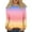 Pink, variant on WTOBBY Women's Gradient Print Hem Slit Casual Long Sleeve Round Neck Top Fashionable Design Comfort Fit Ombre Style Lightweight Material Daily Outfit Essential for US Market,Blue L