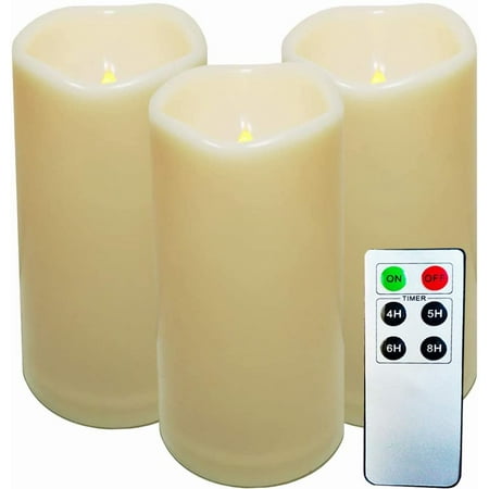 SWEETIME Waterproof Flameless Candles with Timer &Remote Control ...