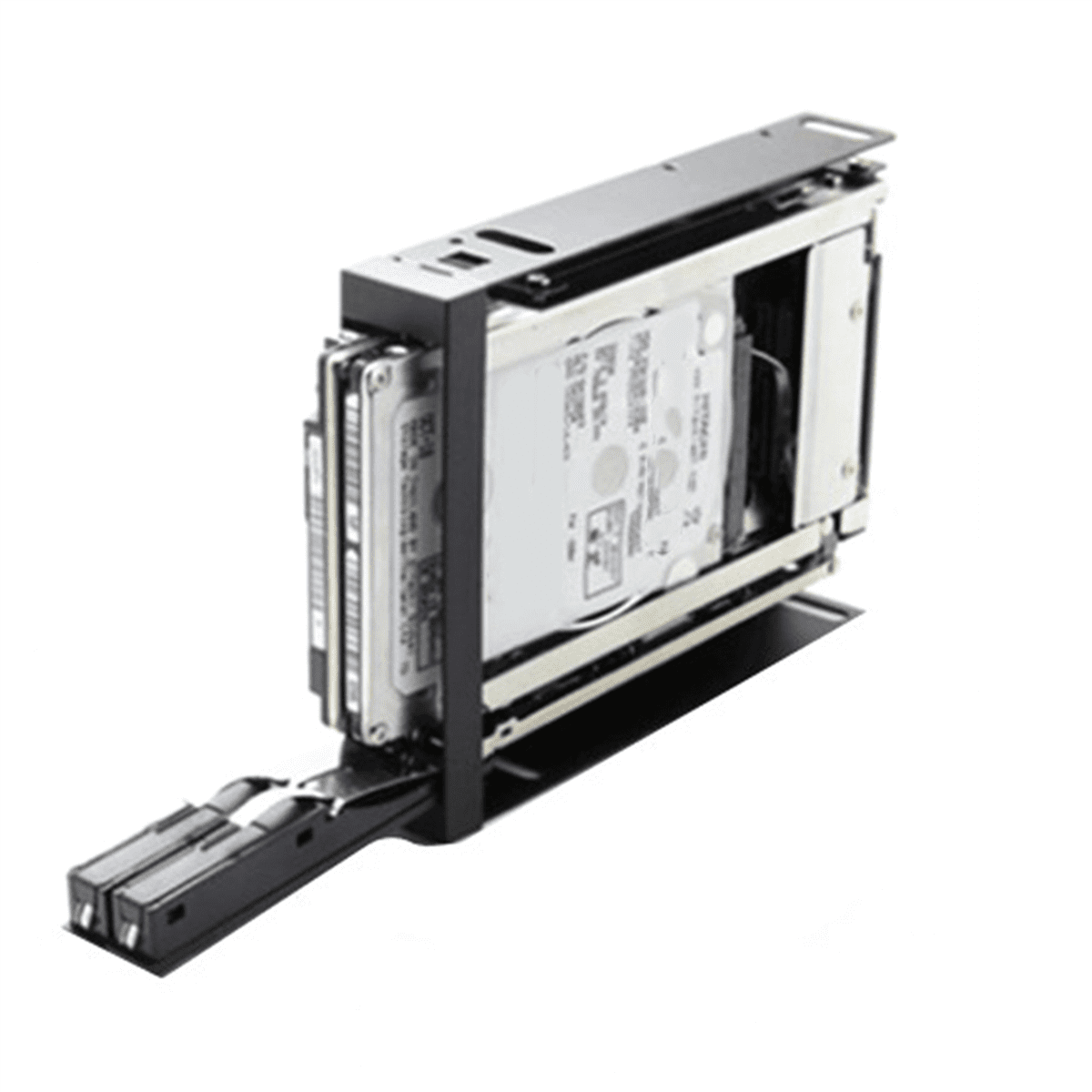 2pcs 2.5 Inch Floppy Disk Drive Tray 2-Bay Disk Drive for HDD/SSD Hard Disk Enclosure Extraction Box,2 x Optical Drive Tray 4 x data cable 4 cable 8 x screw,Black & Silver