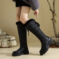 thumbnail image 3 of Pandaie Women's Winter Knee High Boots Waterproof Warm Fleece Lined Wide Calf Snow Boot Pull on Platform Walking Outdoor Shoes Black 5.5, 3 of 9