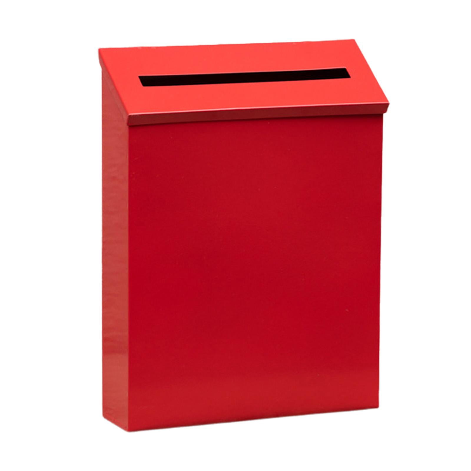 Wall Mount Mailbox Large Capacity Modern Newspaper Holder Box for Front Door Red