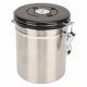 thumbnail image 3 of Airtight Stainless Steel Coffee Canister, Kitchen Food Storage with Release Valve and Spoon, 1.2 L, 3 of 5