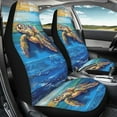 thumbnail image 3 of ZIATUBLE Ocean Turtle Auto Front Seats Protector Oil Painting 2 Pcs Washable Vehicle Bucket Seat Covers for Trucks Vans SUV Interior Vehicle Seat Protectors for Women Car Decor Accessories, 3 of 7